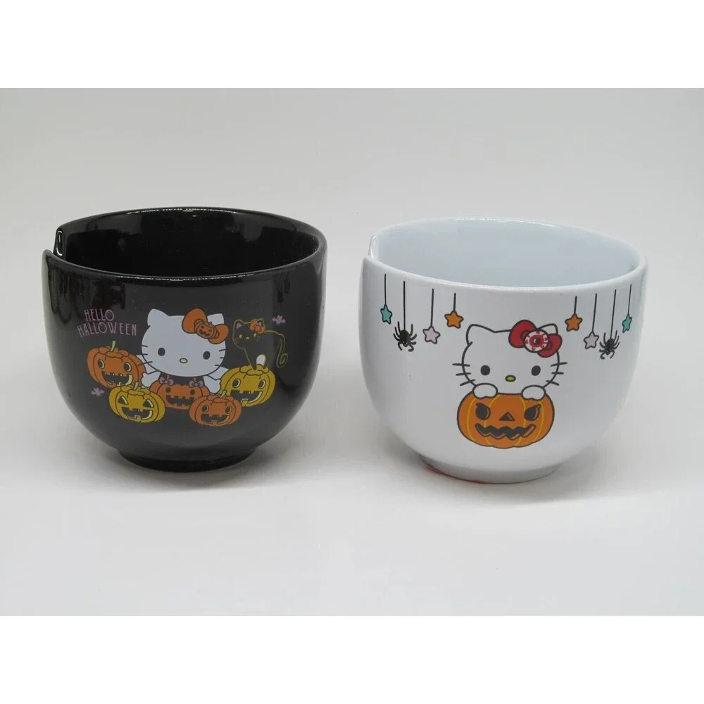 Hello Kitty By Sanrio Set Of 2 Raman Noodle  Pasta Rice Bowls VGC